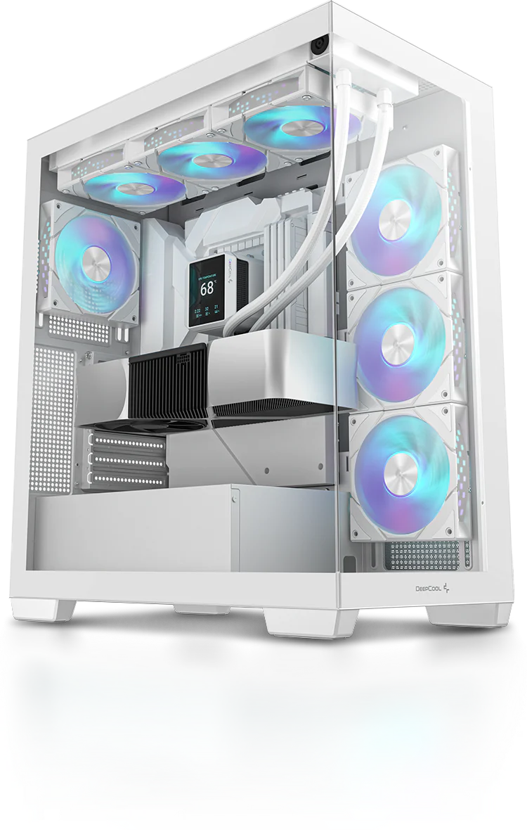 DeepCool CG580 4F Panaromic ATX PC Cabinet – White - Green Apple Compunet