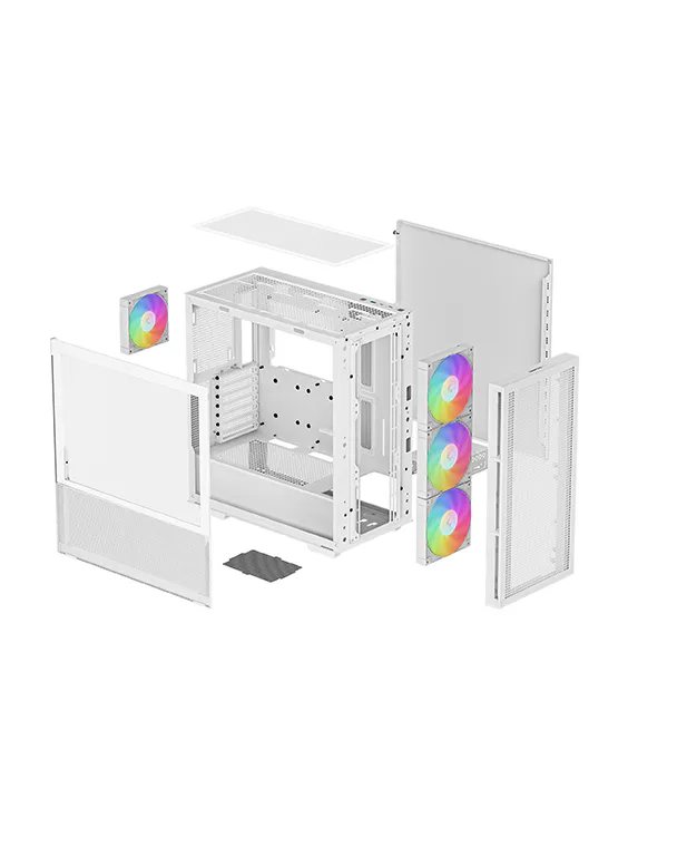 PCケース DEEPCOOL CH560 WH 通気性にも優れた“魅せる”PCケース「CH560」がDeepCoolから、計4
