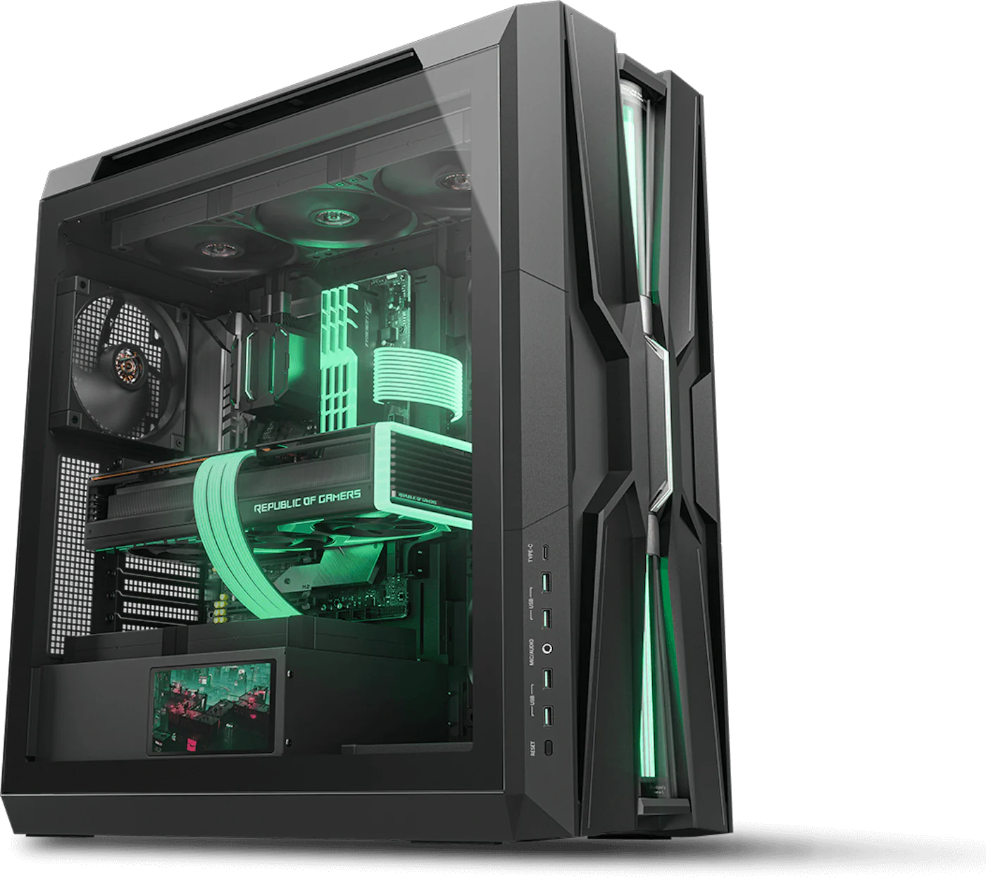 CH890 DIGITAL EX showing clean futuristic full tower glass panel design