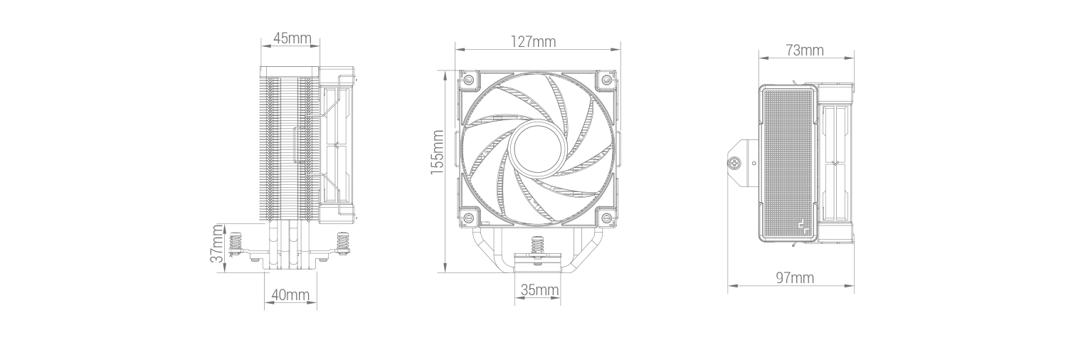 Ak400 Ventilateurs De Processeur, Refroidisseur De Processeur Ventirad, 4  Caloducs, Ventilateur 120Mm Pwm, Tdp 220W, Noir[u607]