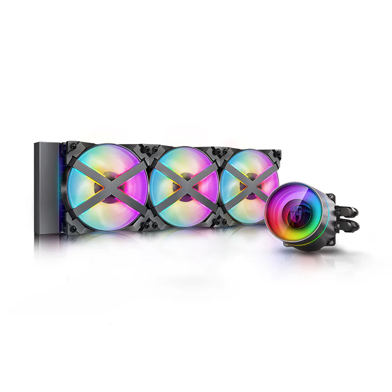 DeepCool Castle 360 RGB V2 Kühlsystem Anti-Leak 360mm Kühler RGB Rainbow Addressable 5V ADD RGB 3-Pin kompatibel mit Intel 115X/2066 und AMD TR4/AM4 