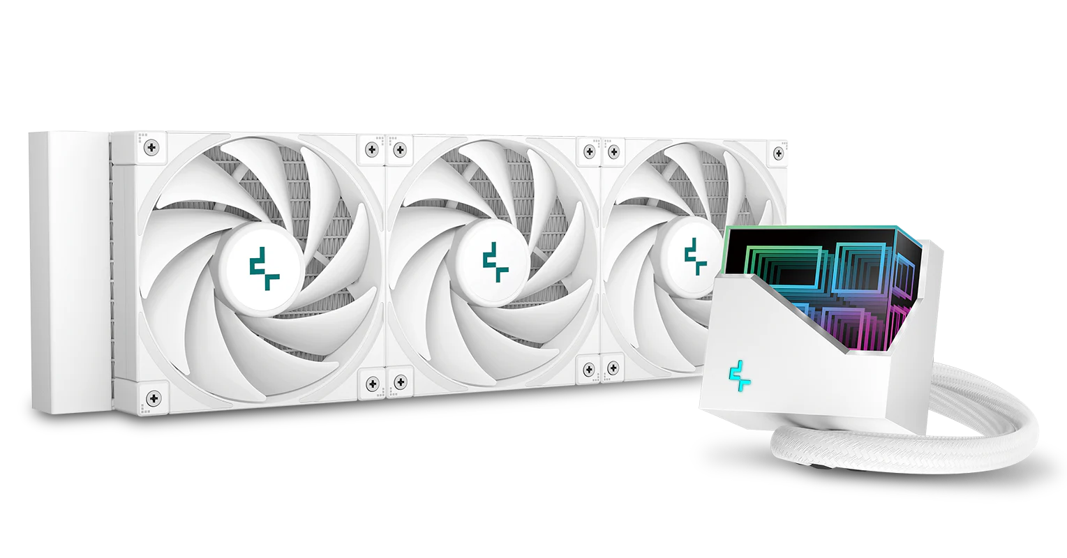 DeepCool LT720 Premium Liquid CPU Cooler, 240 mm kylare, högpresterande  FK120 FDB-fläktar, flerdimensionellt Infinity Mirror Block, 5V A-RGB  Software