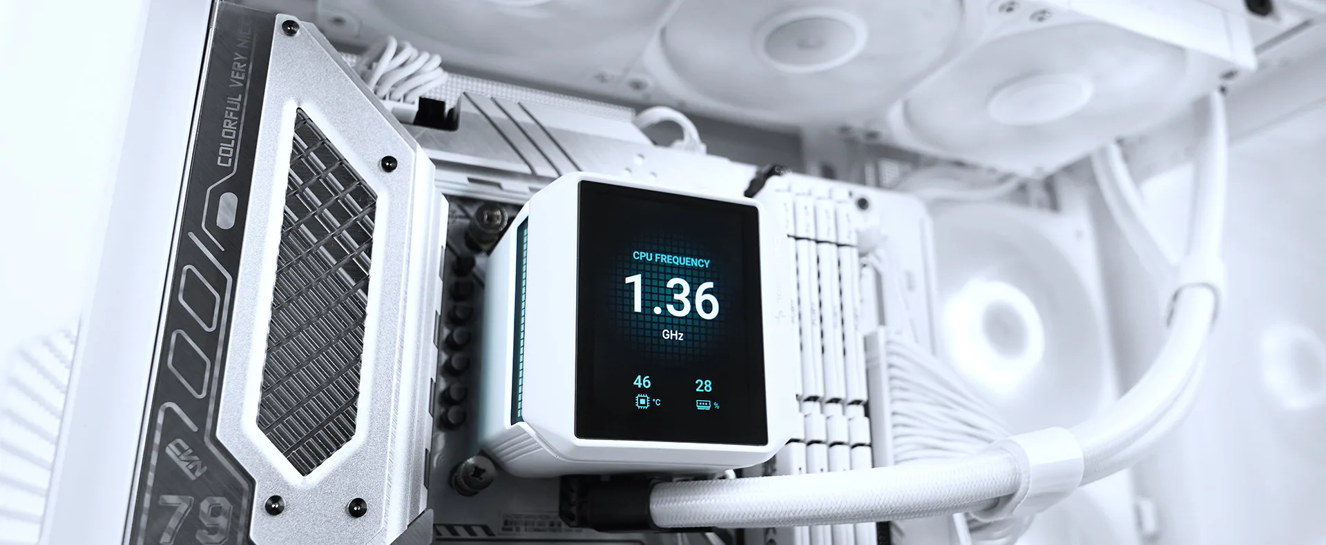 Water Cooler Branco DeepCool Mystique 360 Display LCD, 360mm